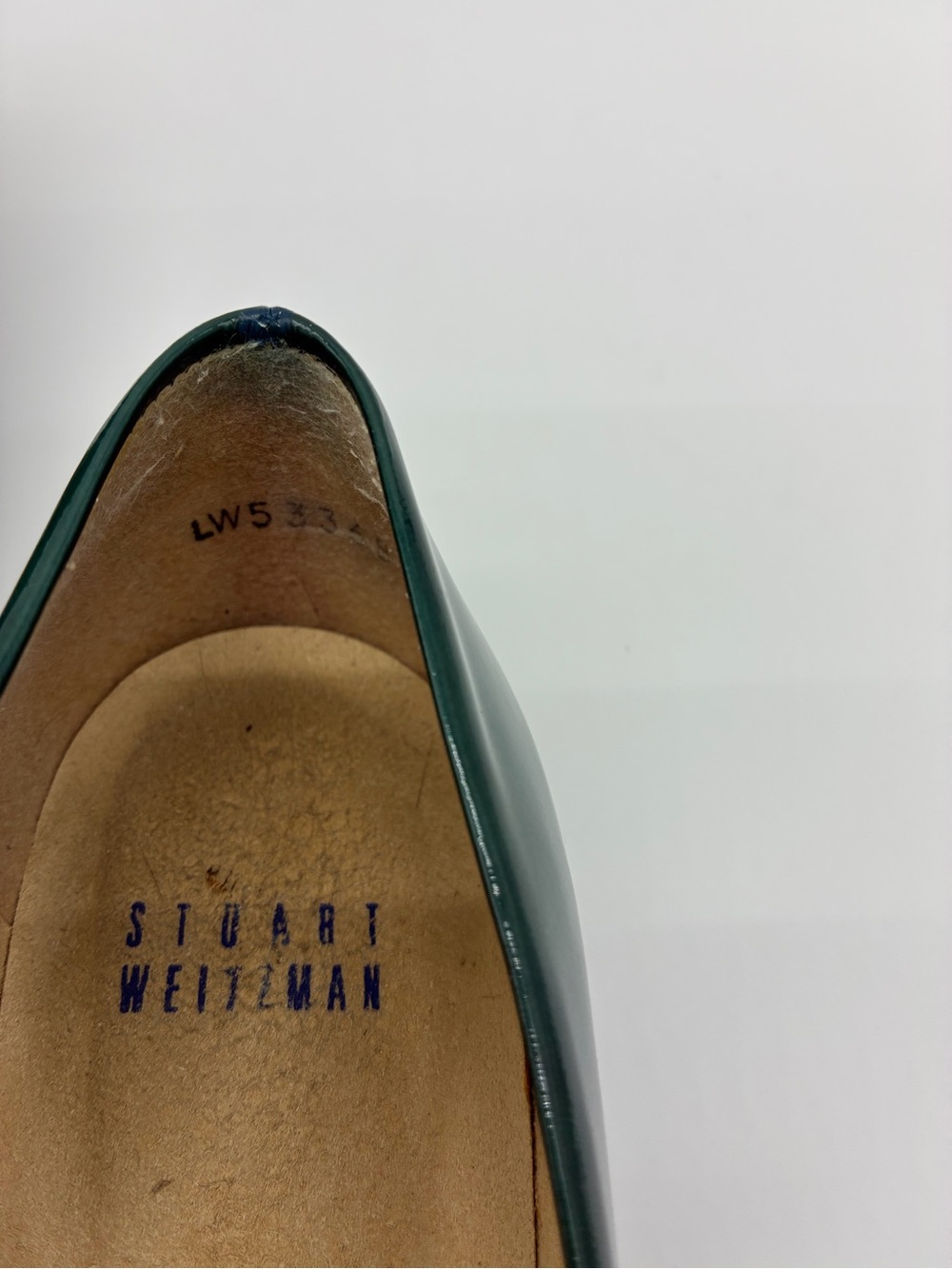 Stuart Weitzman Emerald Patent Leather Kitten Heel Pumps Sz 7 - Picture 8 of 10